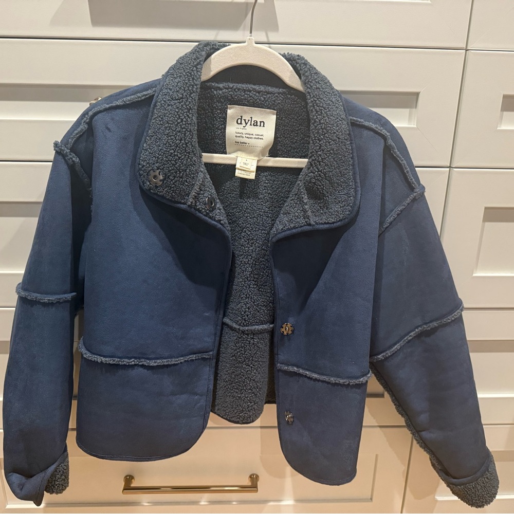 Lightly Worn Dylan Navy Shearling Jacket - image 1